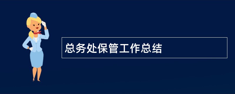 总务处保管工作总结