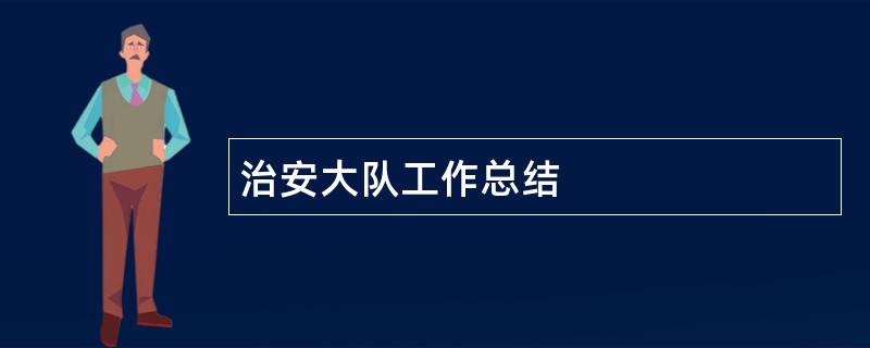 治安大队工作总结