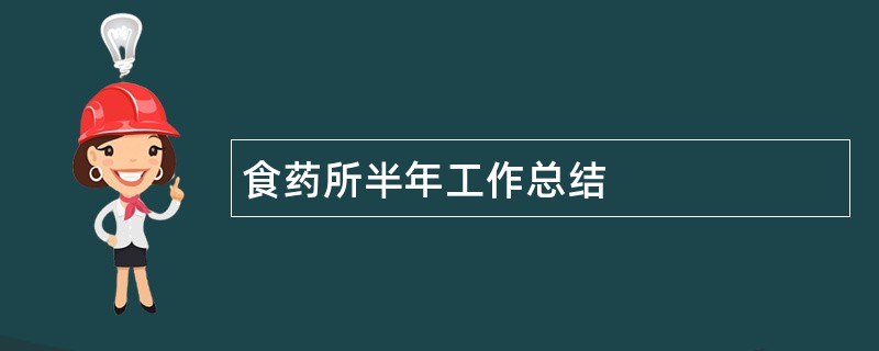 食药所半年工作总结