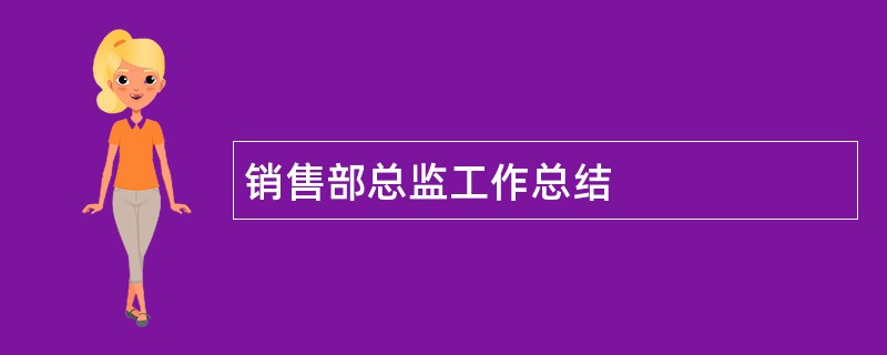 销售部总监工作总结