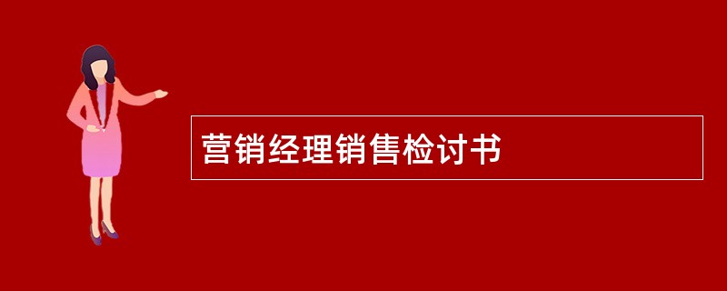 营销经理销售检讨书