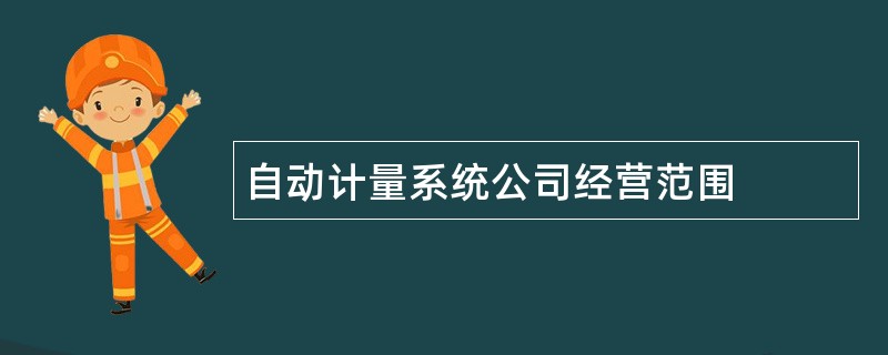 自动计量系统公司经营范围