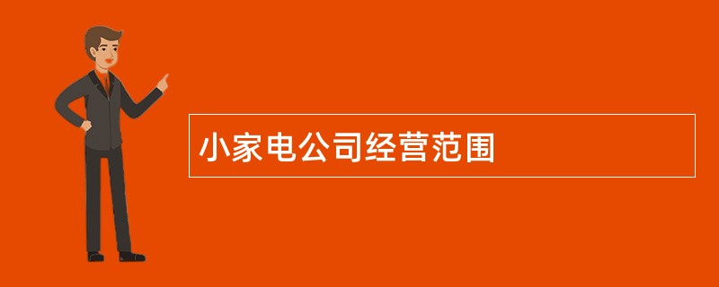 小家电公司经营范围