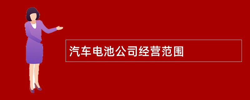 汽车电池公司经营范围