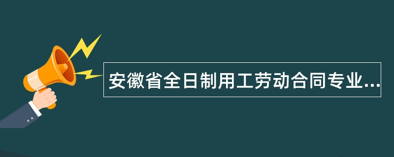 安徽省全日制用工劳动合同专业版