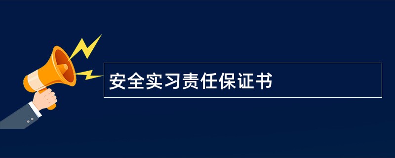 安全实习责任保证书