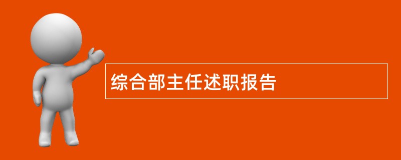 综合部主任述职报告