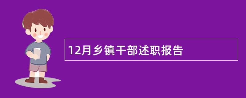 12月乡镇干部述职报告