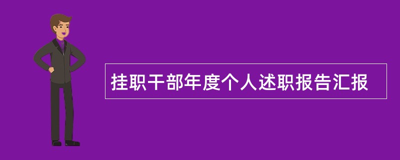 挂职干部年度个人述职报告汇报