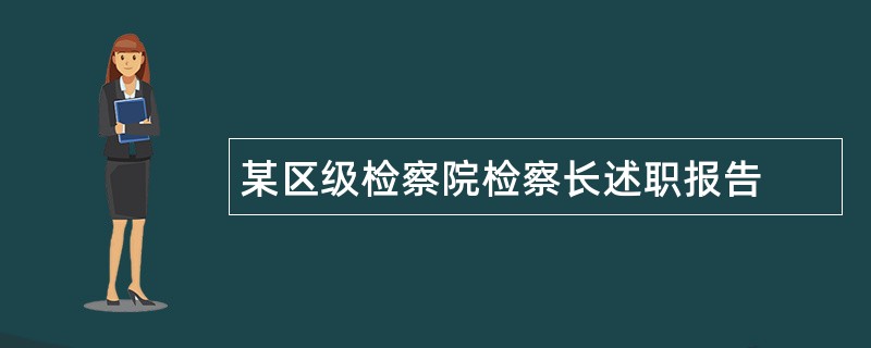 某区级检察院检察长述职报告