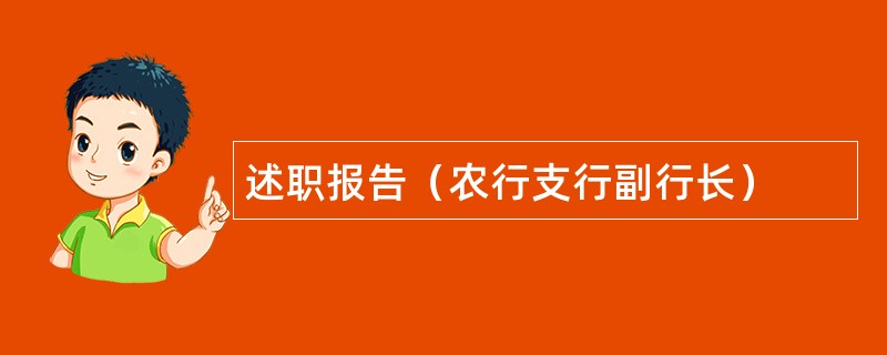 述职报告（农行支行副行长）