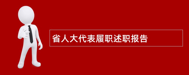 省人大代表履职述职报告