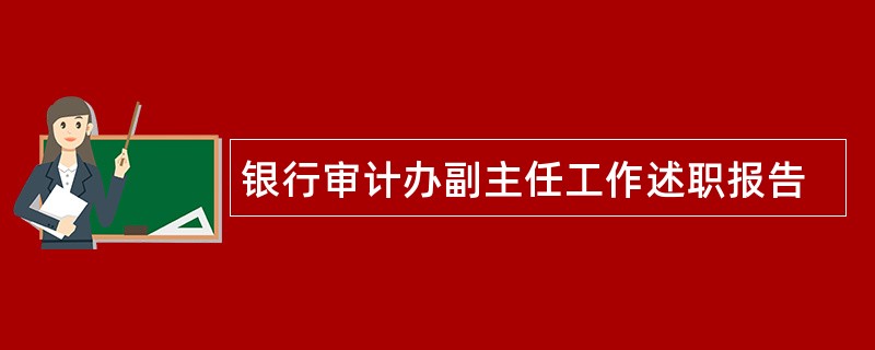 银行审计办副主任工作述职报告