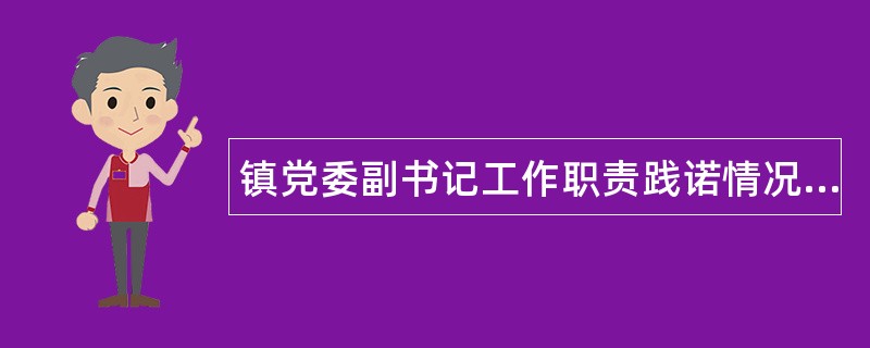 镇党委副书记工作职责践诺情况汇报述职报告