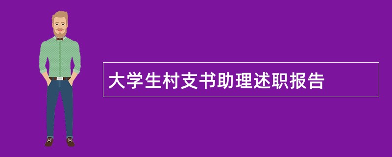 大学生村支书助理述职报告