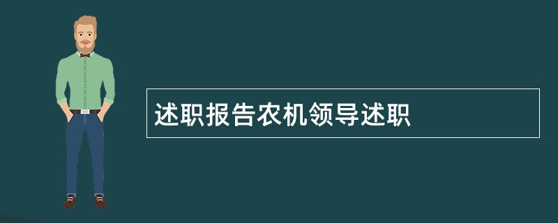 述职报告农机领导述职