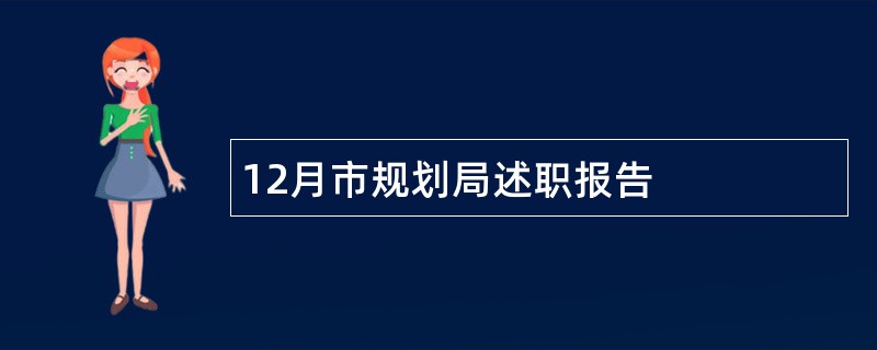 12月市规划局述职报告