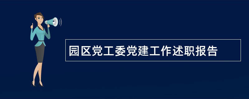 园区党工委党建工作述职报告