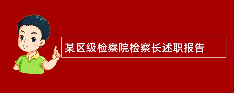 某区级检察院检察长述职报告