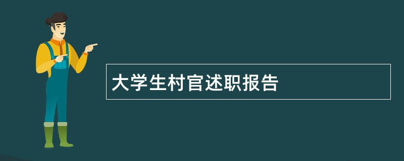 大学生村官述职报告