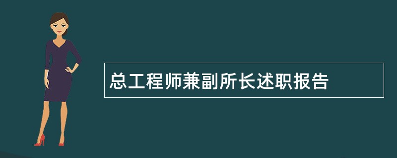 总工程师兼副所长述职报告