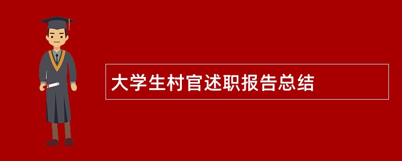 大学生村官述职报告总结