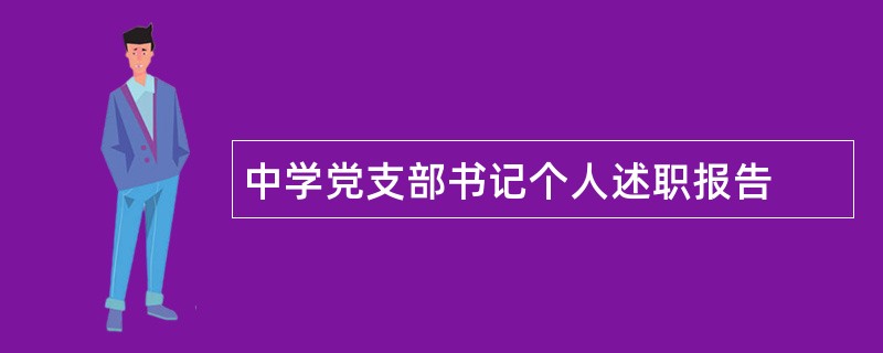 中学党支部书记个人述职报告