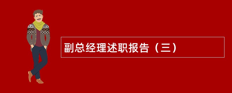 副总经理述职报告（三）