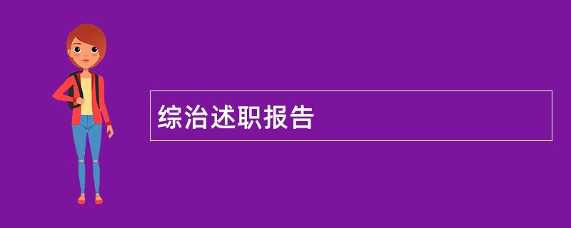 综治述职报告