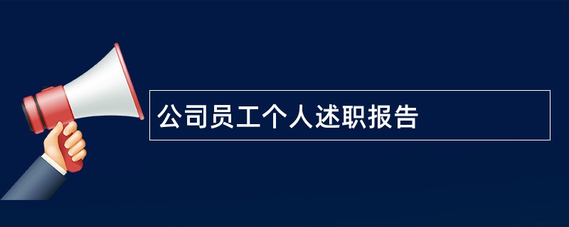 公司员工个人述职报告