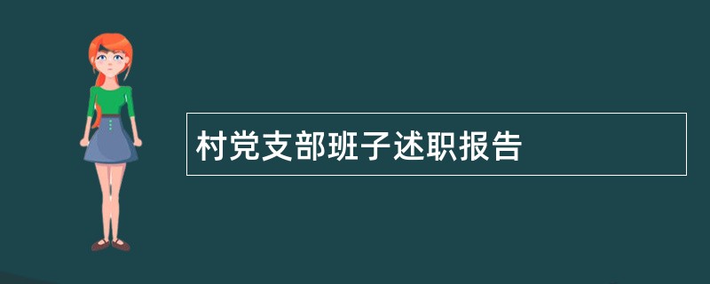 村党支部班子述职报告