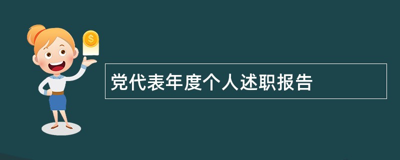 党代表年度个人述职报告