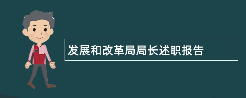 发展和改革局局长述职报告