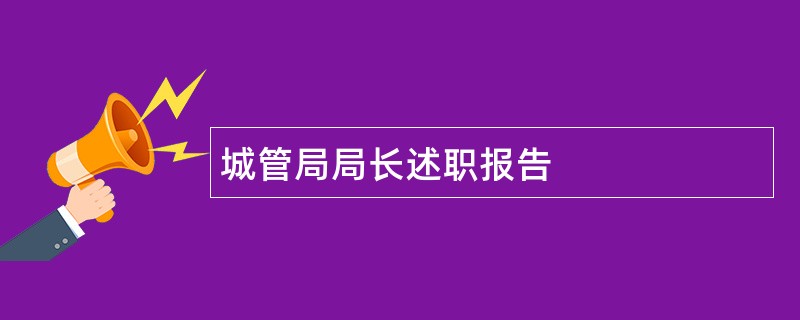 城管局局长述职报告