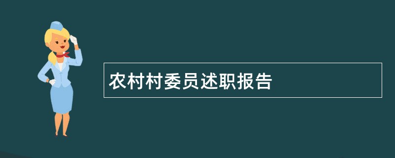 农村村委员述职报告