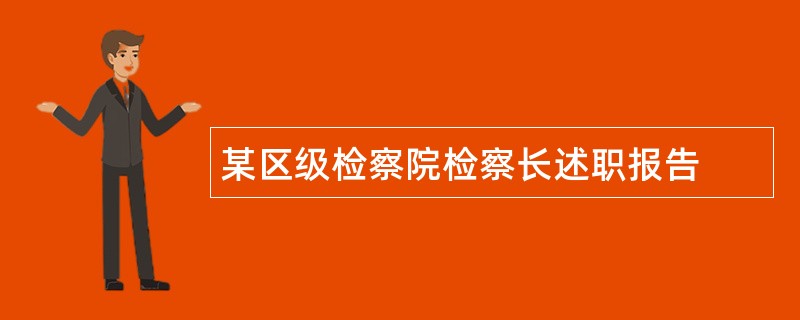 某区级检察院检察长述职报告