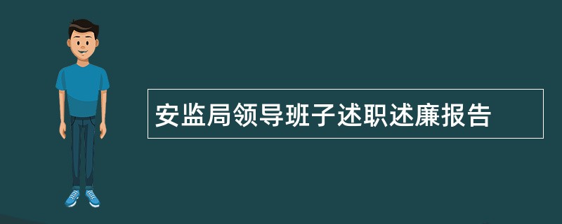 安监局领导班子述职述廉报告