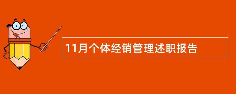 11月个体经销管理述职报告