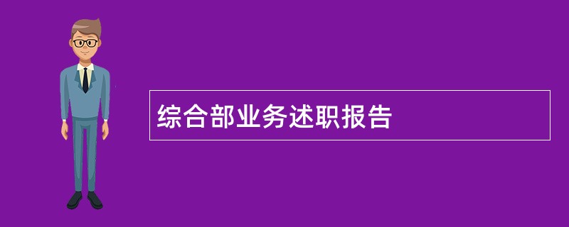 综合部业务述职报告