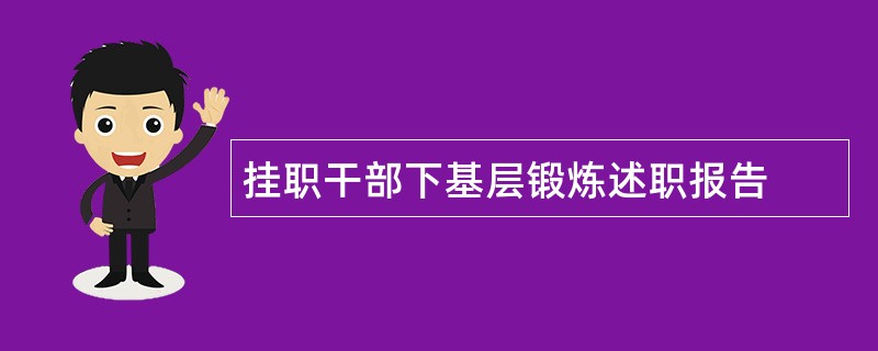 挂职干部下基层锻炼述职报告