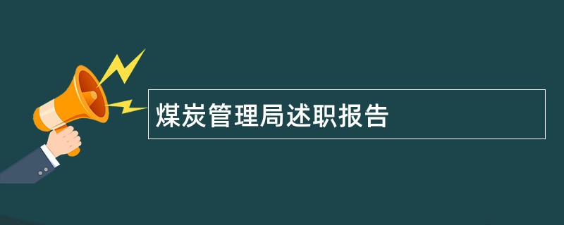 煤炭管理局述职报告