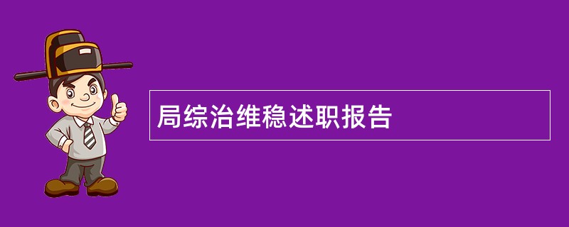 局综治维稳述职报告