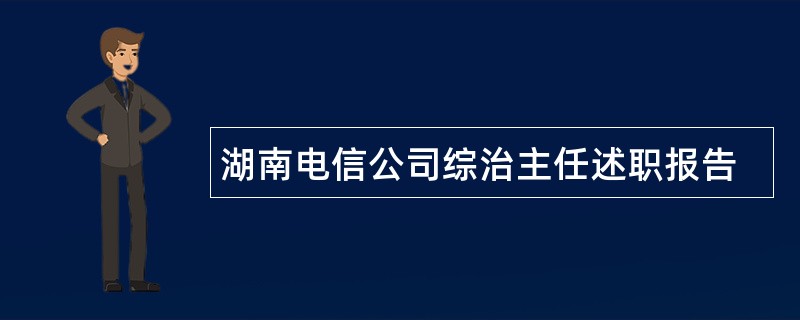 湖南电信公司综治主任述职报告