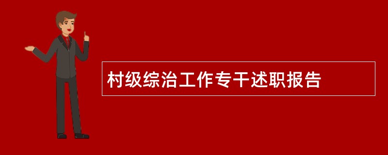 村级综治工作专干述职报告