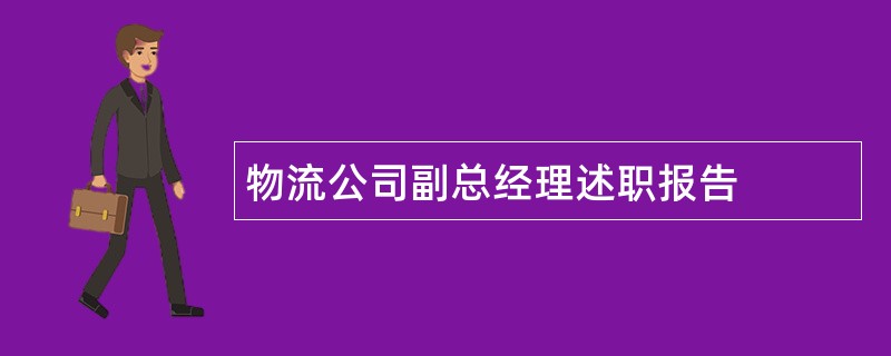 物流公司副总经理述职报告