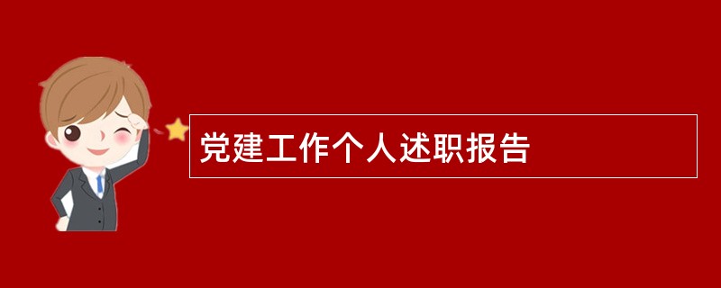 党建工作个人述职报告