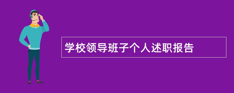 学校领导班子个人述职报告