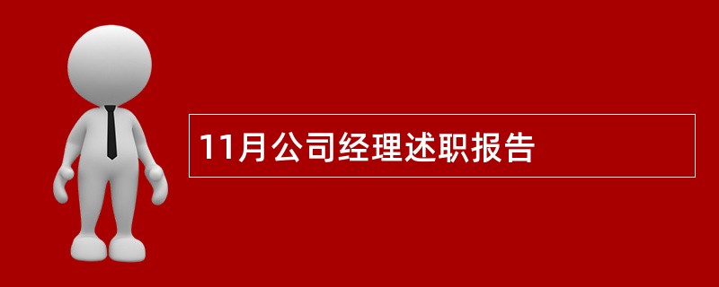 11月公司经理述职报告