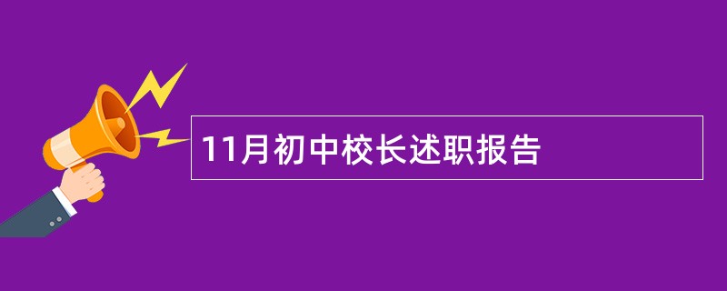 11月初中校长述职报告