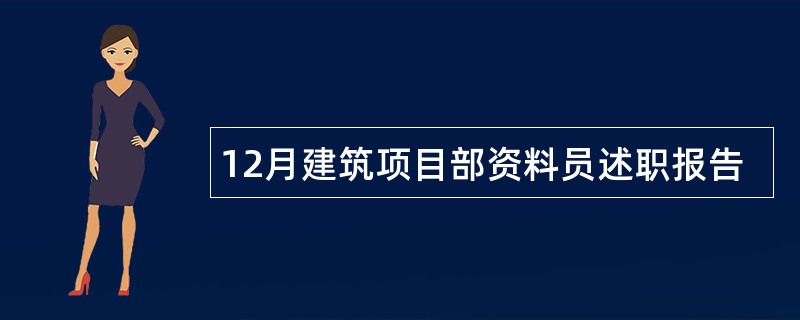 12月建筑项目部资料员述职报告